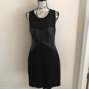AIDAN MATTOX Sheer leather dress